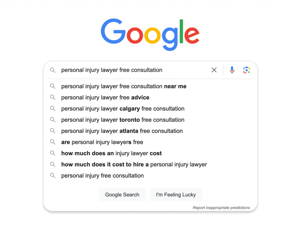 google search screenshot of personal injury