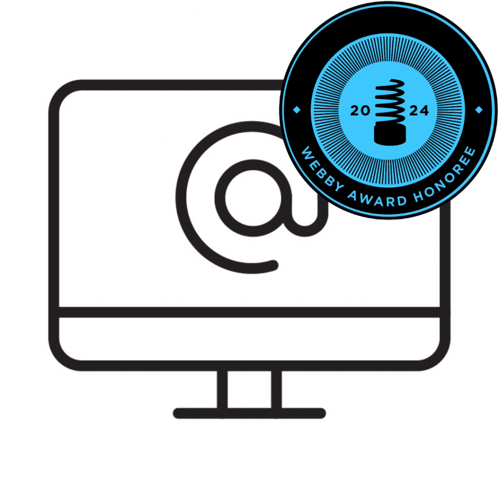 computer icon with webby award honoree badge